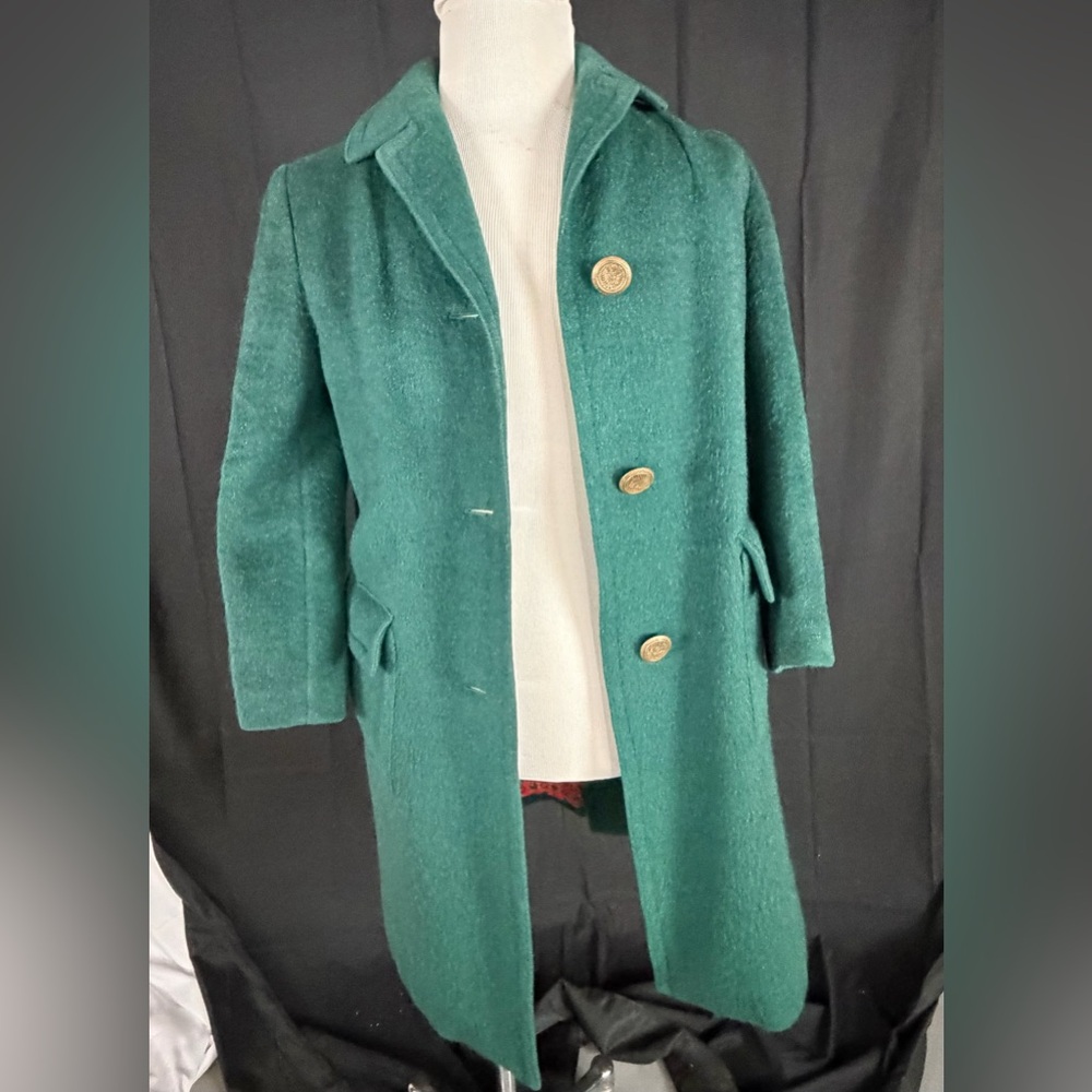 Vintage Lodenfrey wool coat emerald green size medium